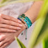 Blue Mint | Silver | Firefly Glass Macrame Bracelet